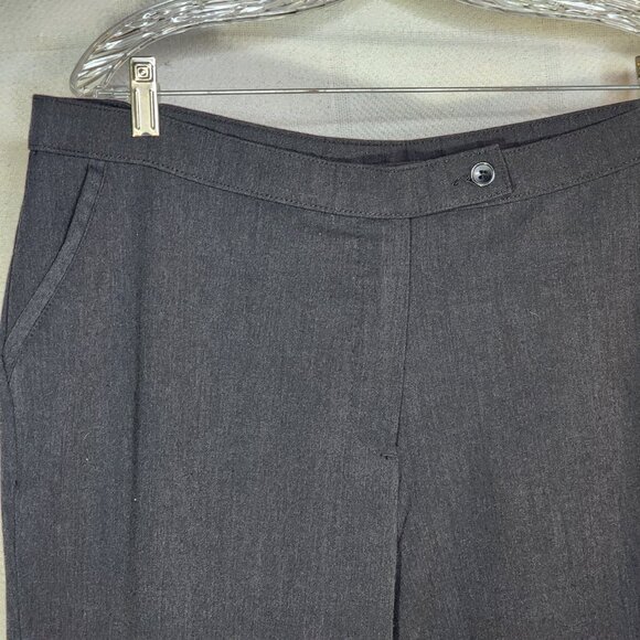 Investments II Gray Black Poly Rayon Span Straight Leg Flat Front Pants Sz 16WR - Picture 6 of 16